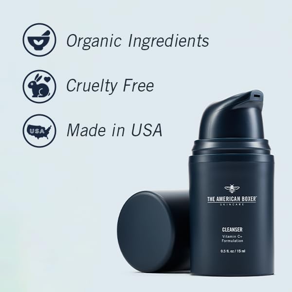 Kickass Cleanser by The American Boxer - Hydrating Mens Face Wash for Men - Essential Vitamins and Minerals - For All Skin Types - Organic - Cruelty Free - Naturally Derived Ingredients