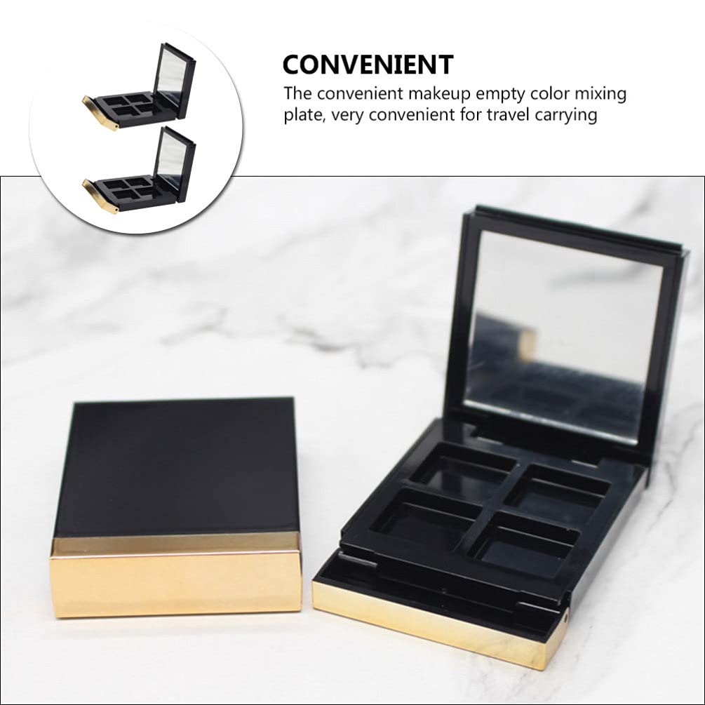 Empty Makeup Palette 2PCS Eyeshadow Makeup Palette with Mirror Plastic Cosmetic Storage Case for Makeup Eyeshadow Lipstick