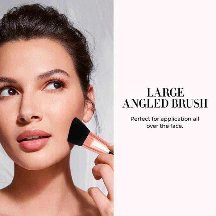 LUMINESS Silk Airbrush Spray Foundation & Buffing Brush Kit – Full Coverage Foundation & Dual-Sided Buffing Brush - Buildable Coverage, Anti-Aging Formula Hydrates & Moisturizes (Shade - Light Tan)