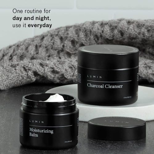 Lumin - Dynamic Duo - Skin Care kit for Men - Includes: Charcoal Face Wash Daily Detox & Daily Face Moisturizer,Suitable for all skin types, Daily Use, Two Month Supply