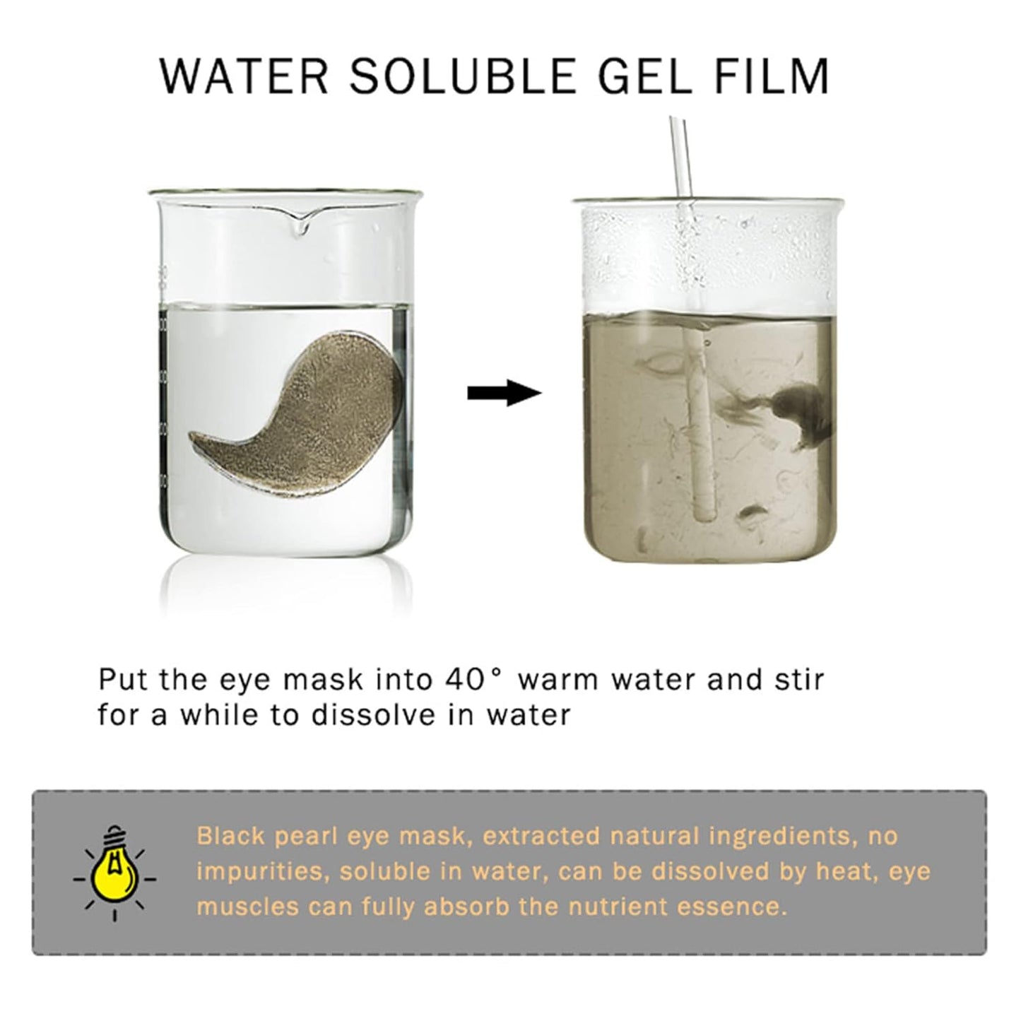 Under Eye Collagen Patches Eye Masks for Puffy Eyes & Dark Circles - Black Pearl Moisturized Eye Gel Treatment Masks, Reduce Under Eye Bags and Smooth Wrinkles,Eye Skin Care Pads, 60 Pcs