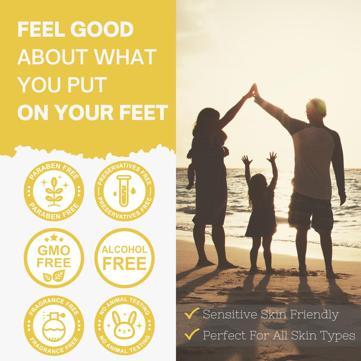 Yellow Bird Foot Cream - 2 Pack (Travel Size) Natural Dry Feet Repair Balm for Cracked Heels & Calloused Toes. Extra Moisturizing Salve with Tea Tree & Peppermint Oil