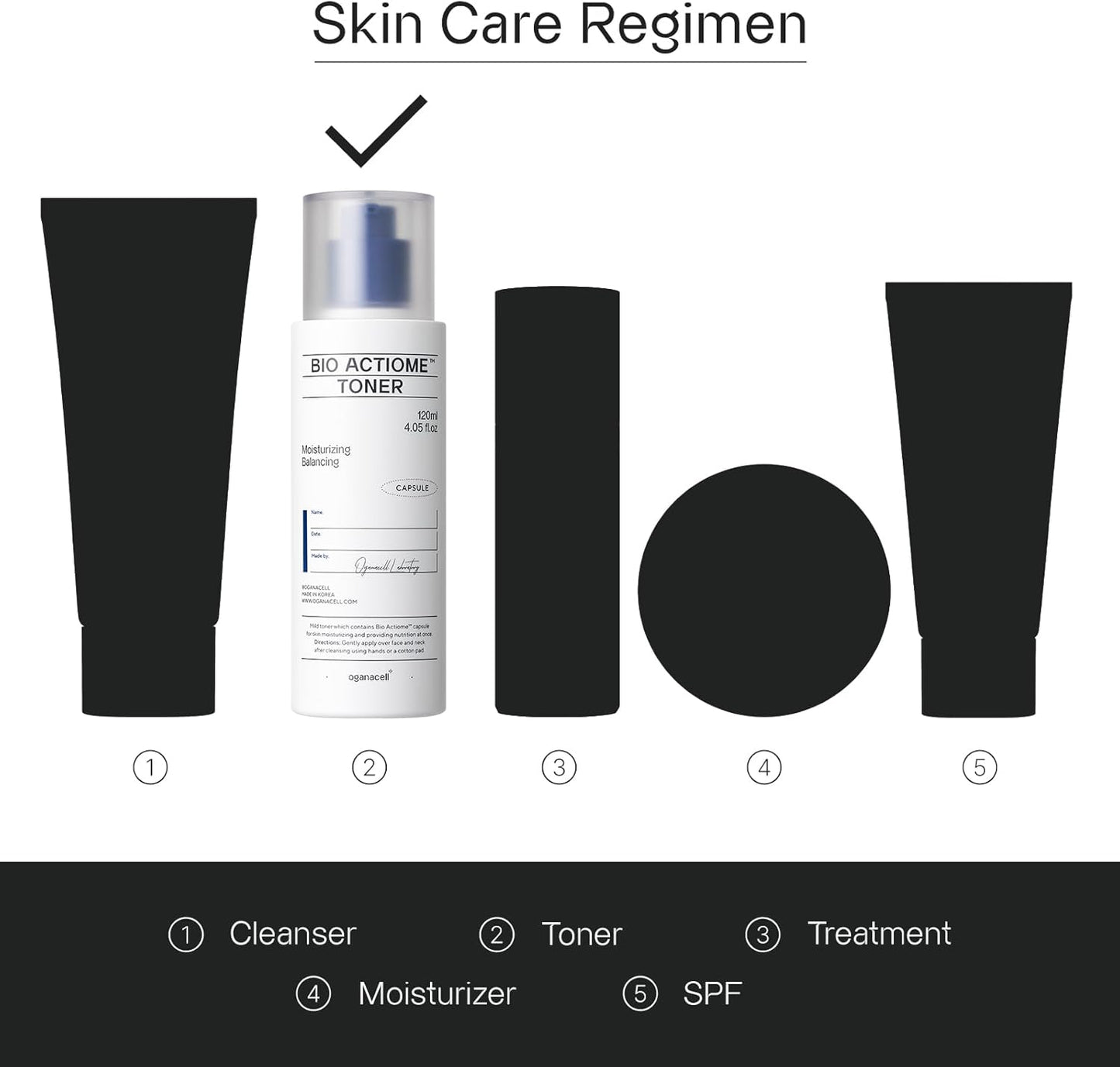 Oganacell Bio Actiome Toner with Kombucha and Probiotics | Boosts Radiance and Corrects Dark Spots | Alcohol-Free Essence for All Skin Types, Dull Complexion | 4.05 fl.oz