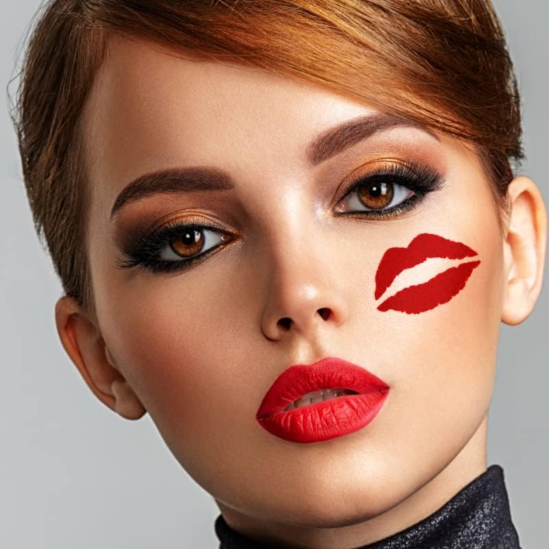 Stencil1FX Kisses Makeup Stencil - Kissing Lips Makeup Stencil Durable Quality Reusable Stencils United States Stencil America for Parades, Parties and More