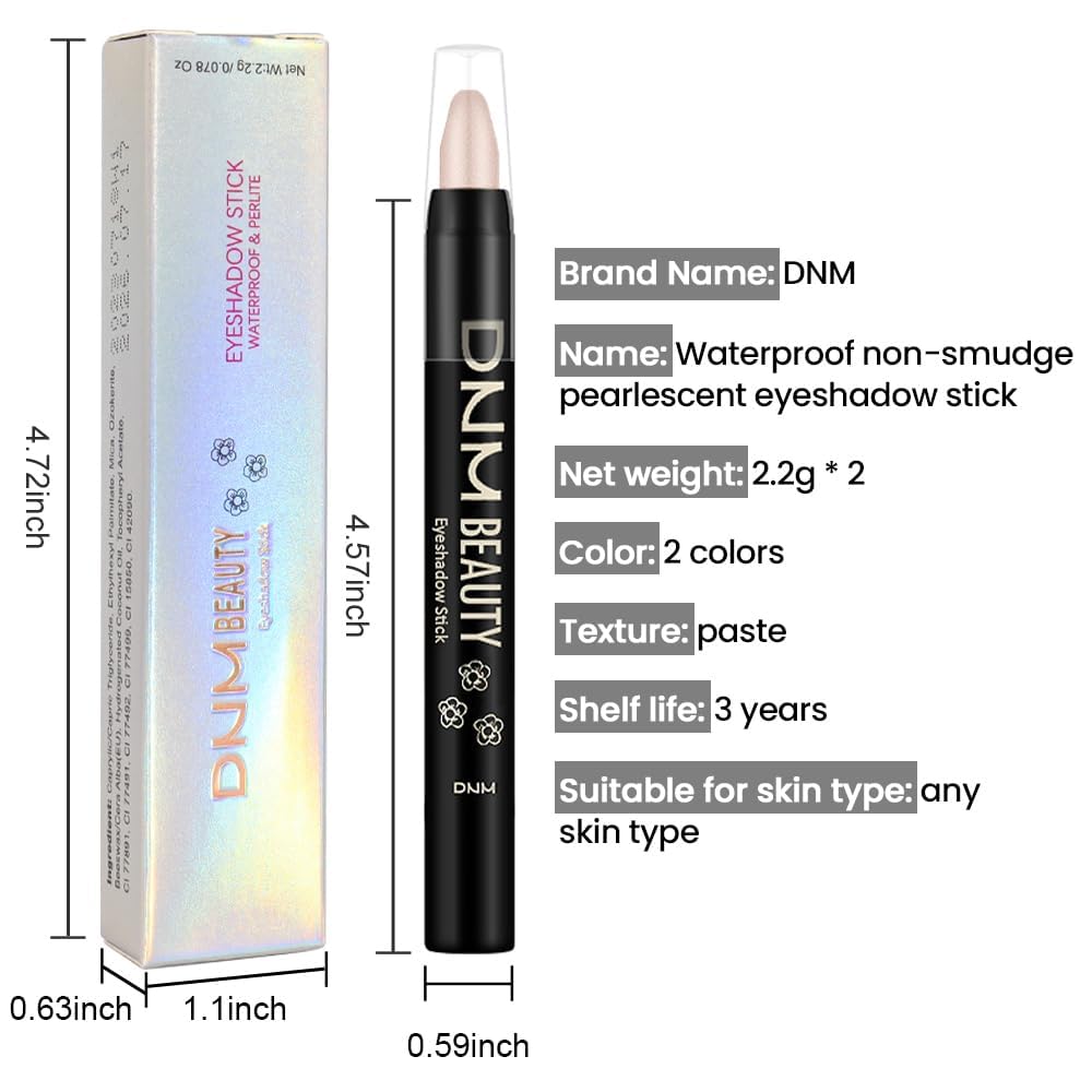 evpct 2Pcs Cream Eyeshadow Sticks Set for Eyes Waterproof, Sand Shimmer Matte Eye shadow Stick Pencil Pen Bulk sombras en crema para ojos 25+25