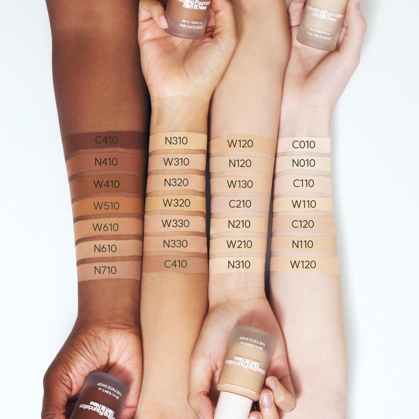 THE FACE SHOP Ink Lasting Liquid Foundation, Full Coverage, 72‑Hour Wear Semi‑Matte Finish, Makeup with Bakuchiol, C210 Cool Sand, 0.84 Fl. Oz.