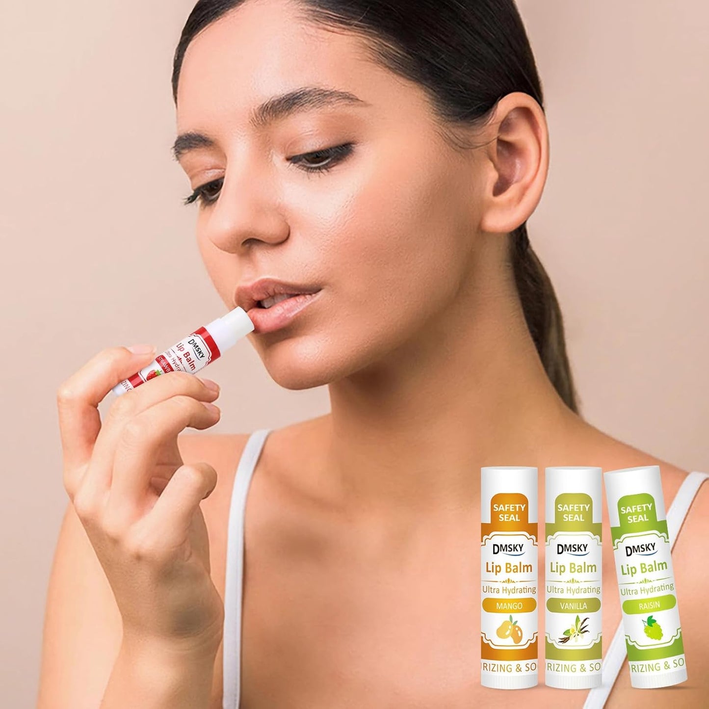 DMSKY Lip Balm 240 Pack, Lip Balm Bulk with Vitamin E and Coconut Oil, Moisturizing Lip Balm for Dry Cracked Lips-15 Flavors