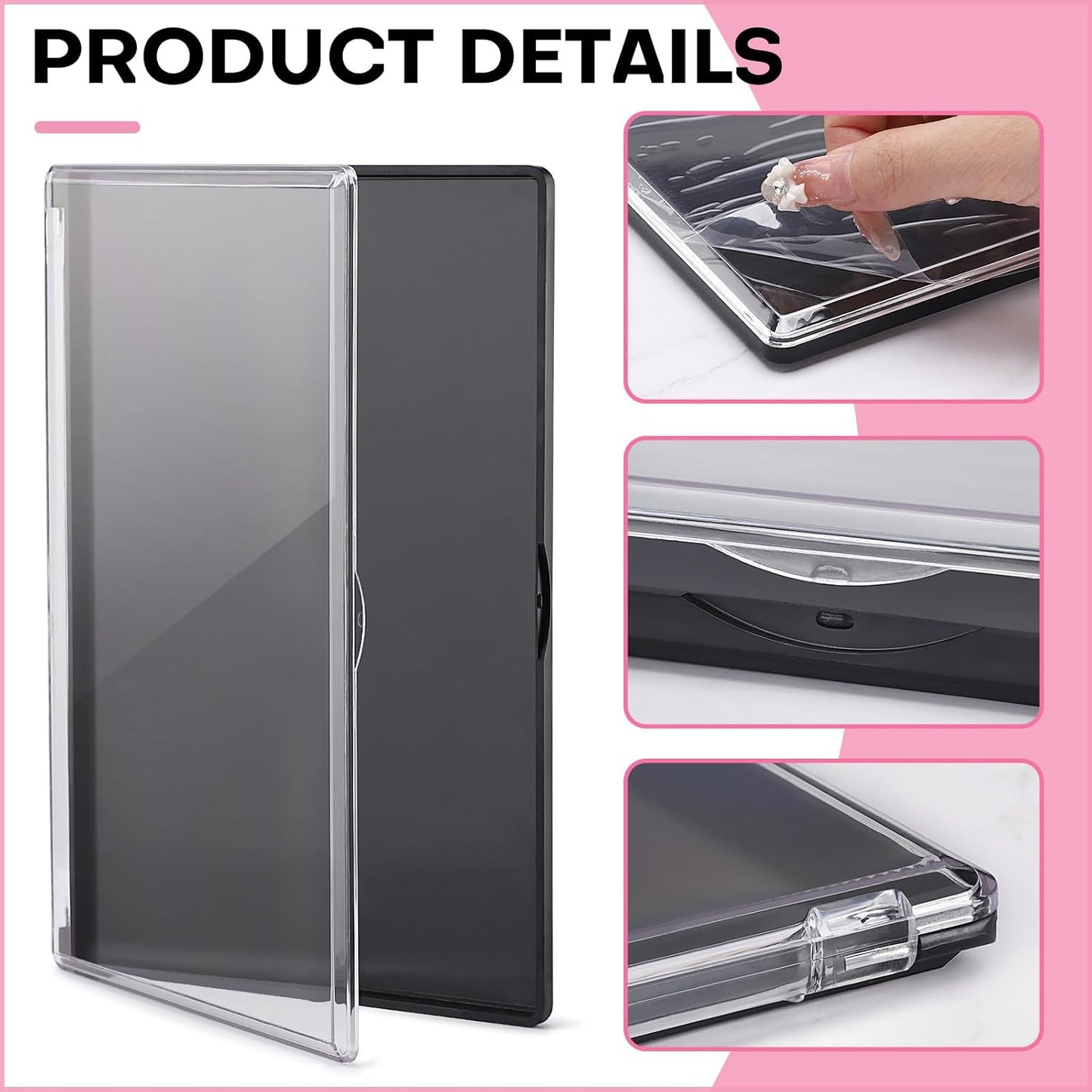 2PCS 9.25"x6.6" Large Empty Magnetic Makeup Palettes, Not Included Metal Sticker/Pans, XL Eyeshadow Pan Dispensing Storage Boxes, Compact & Portable Blush Lipstick Powder Palettes for DIY Cosmetics