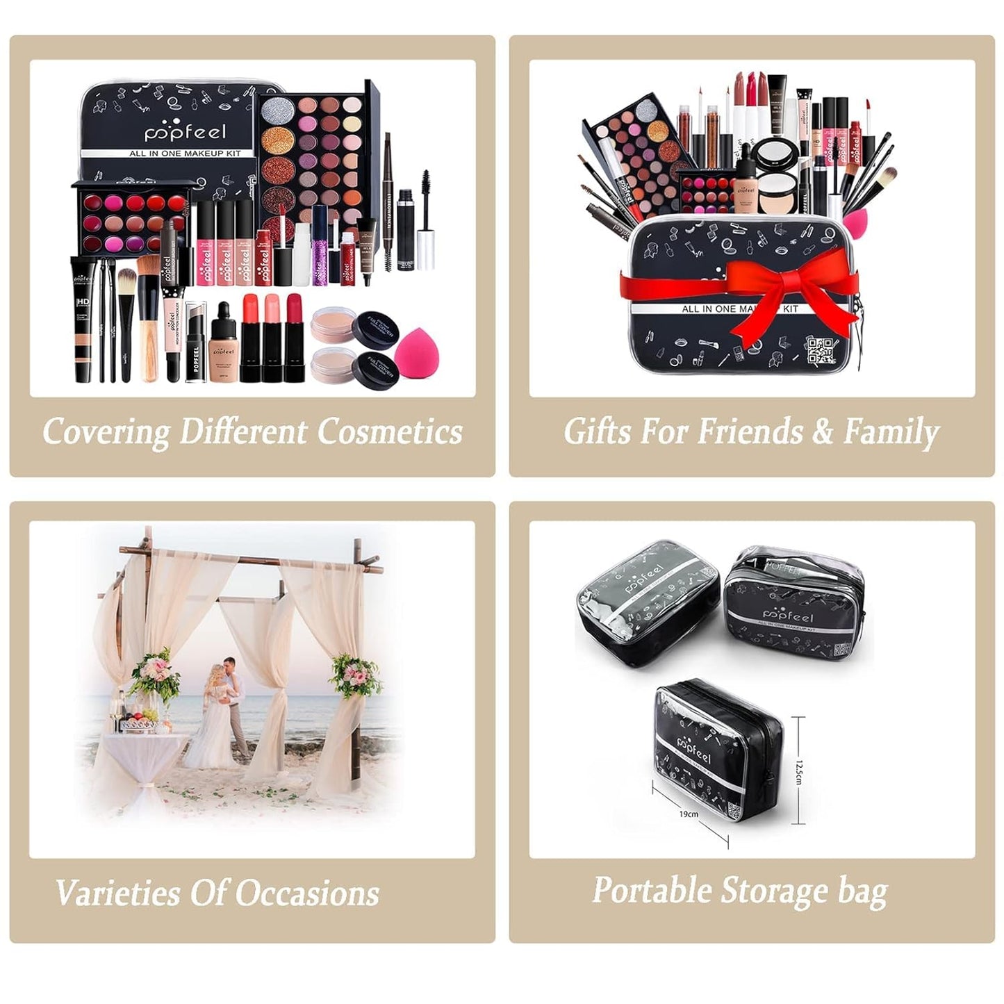 Makeup Kit for Women Full Kit, 26PCS Multi-Purpose Makeup Kit All-in-One Makeup Gift Set Makeup Essential Starter Kit, Compact and Lightweight Design for Girls, Women