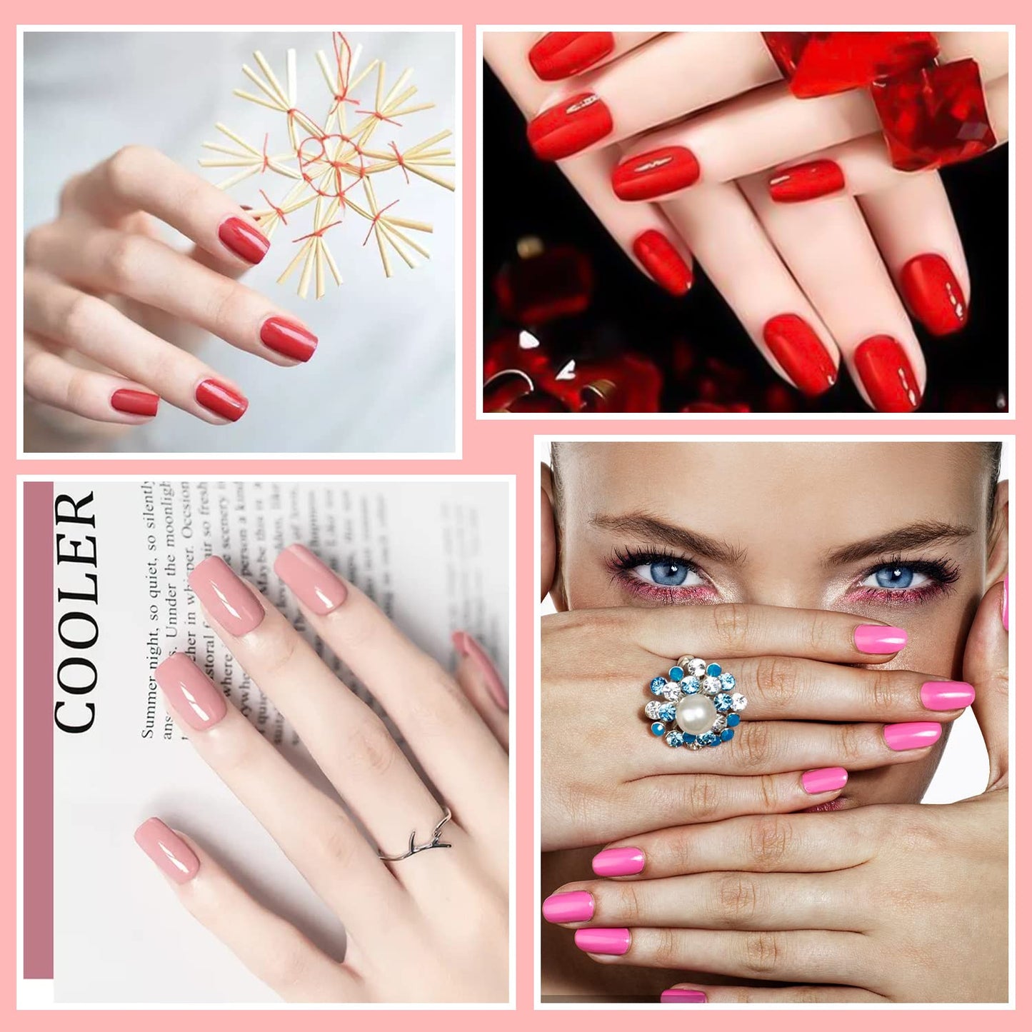 SILPECWEE 16 Sheets Nail Polish Stickers Full Nail Wraps Stick on Nail Polish Strips Self Adhesive Gel Nail Strips Fingernails Sticker Nails for Women with 1pc Nail File (Stylish Style)