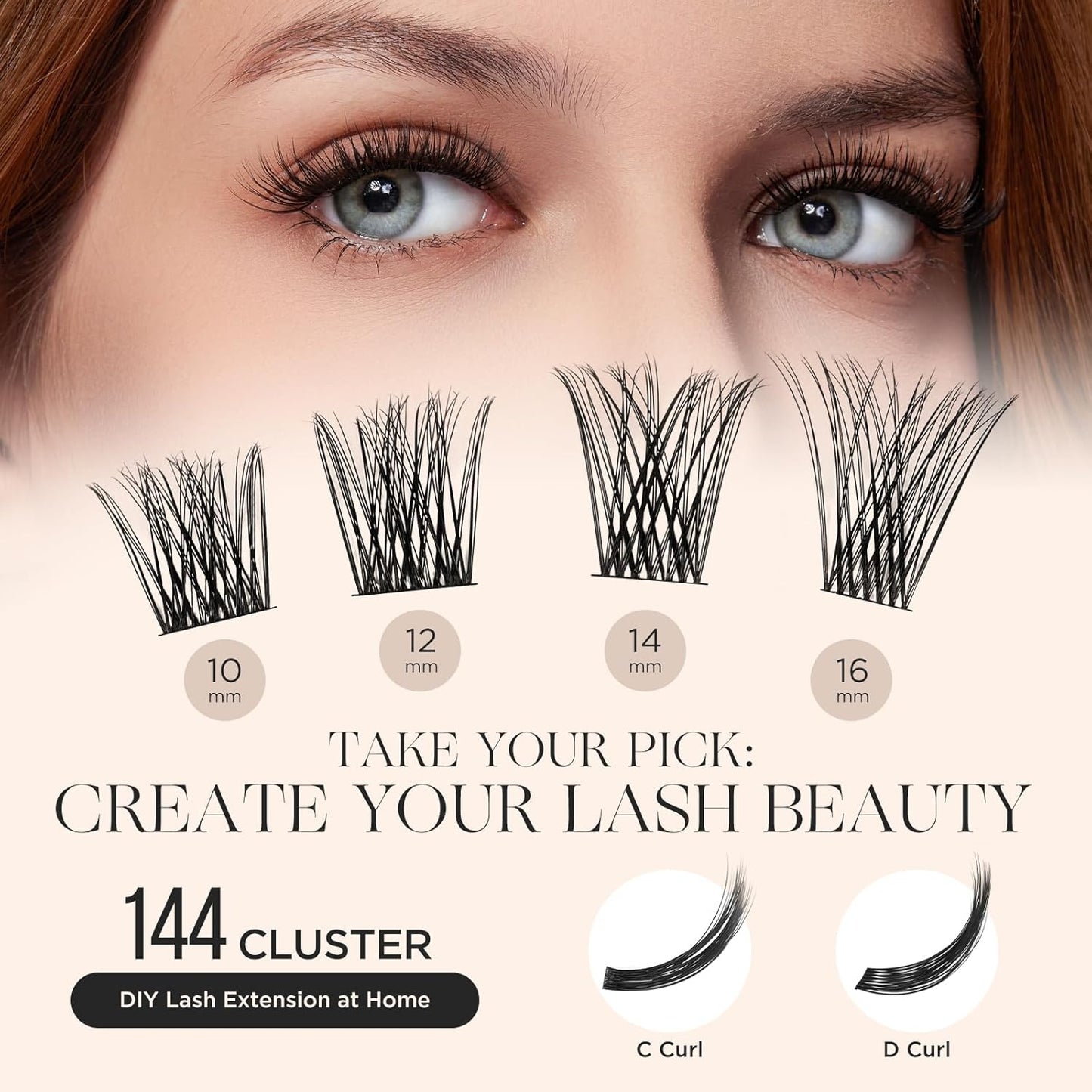 PopUp Lash Clusters, DIY Eyelash Extensions Mega Volume Individual Lashes Eyelash Clusters Extensions Wispy Lashes Cluster DIY at Home(703)