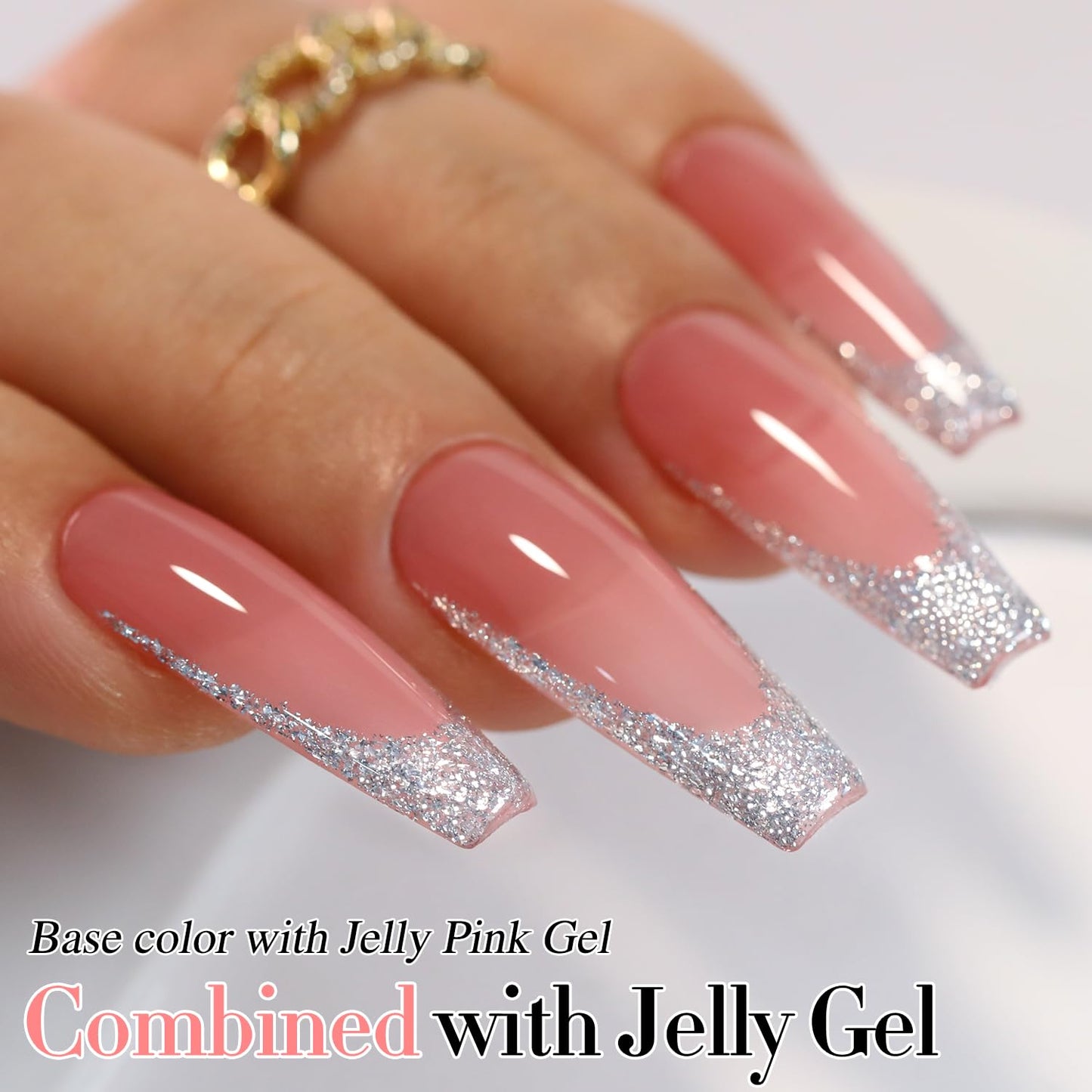 Double Rhythm 15ML Silver Glitter Gel Polish Color Reflective Sparkle Soak Off Nail Polish Manicure Salon DIY at Home (Silver-B1125)