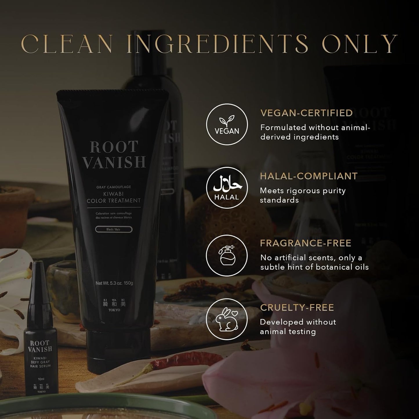 Color Treatment for Gray Coverage – Subtle, Gradual Semi-Permanent Hair Color – Hydrating, Sulfate-Free, Ammonia-Free, Vegan Color Depositing with 31 Botanical Extracts (Black)