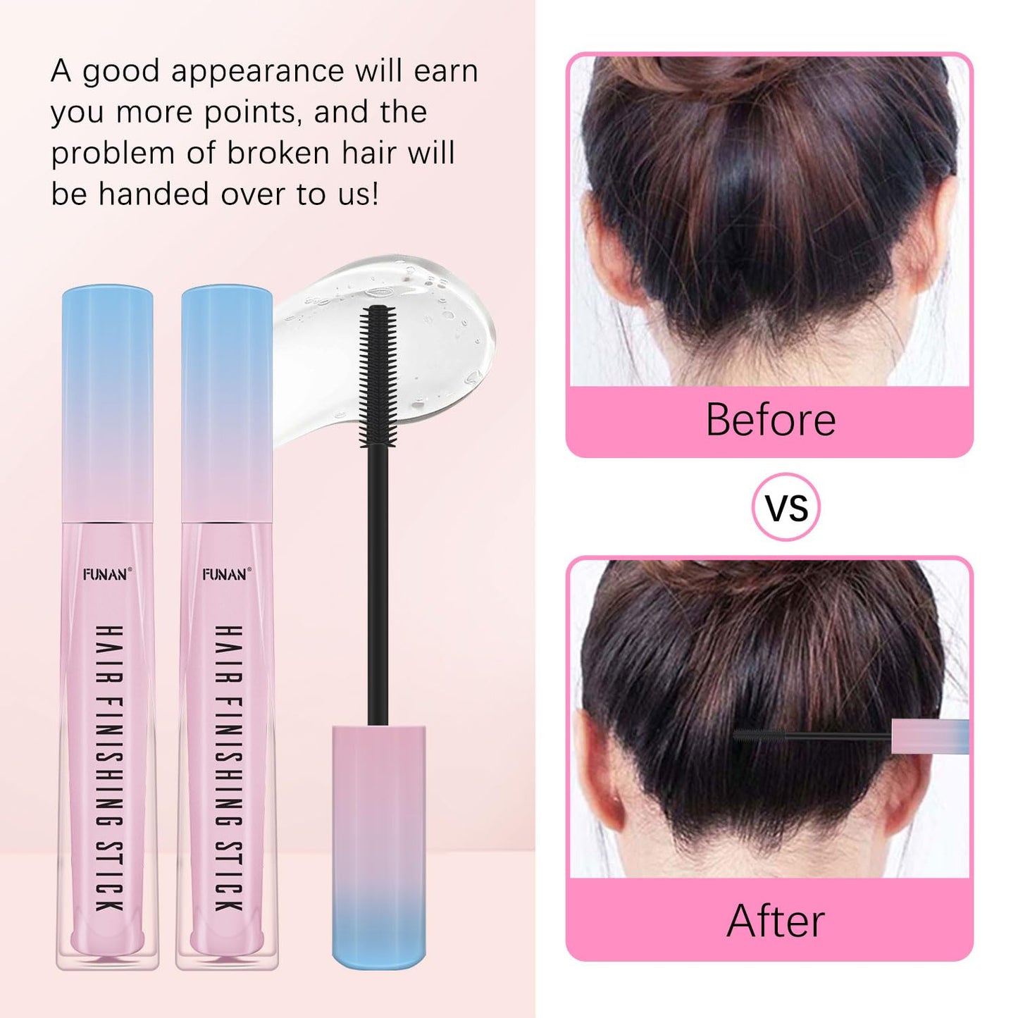 Hair Wax Stick Set (3 Pcs) - Edge Control, Styling Stick for Baby Hair and Wigs, Frizz-Fixing for Slick Finish