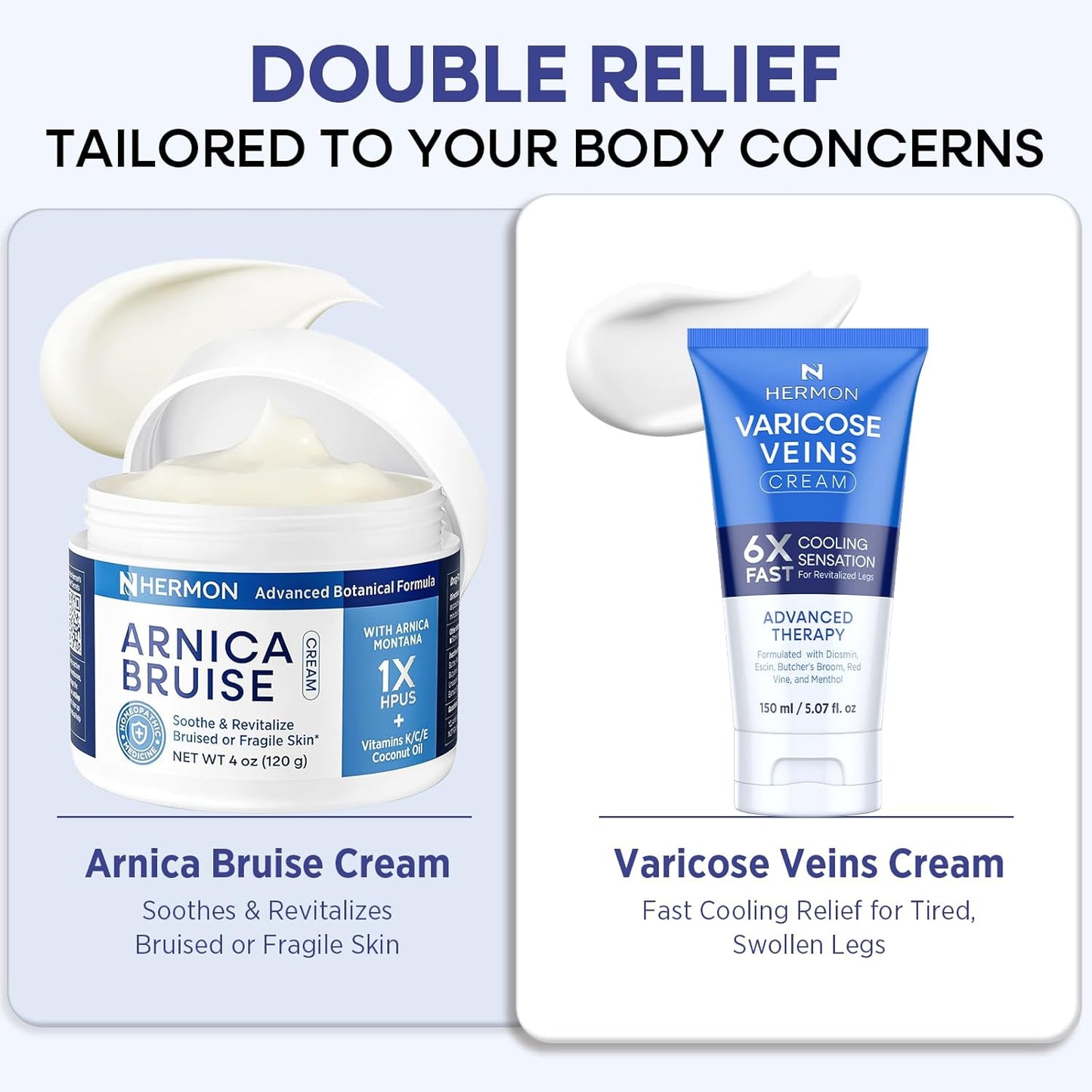 Hermon Arnica Bruise Cream Extra Strength: Fast-Acting for Bruising & Swelling on Thin Skin - High Strength Arnica Montana with Vitamins K, C & E–Hydrating Moisturizer for Face (4 oz(pack of 1))