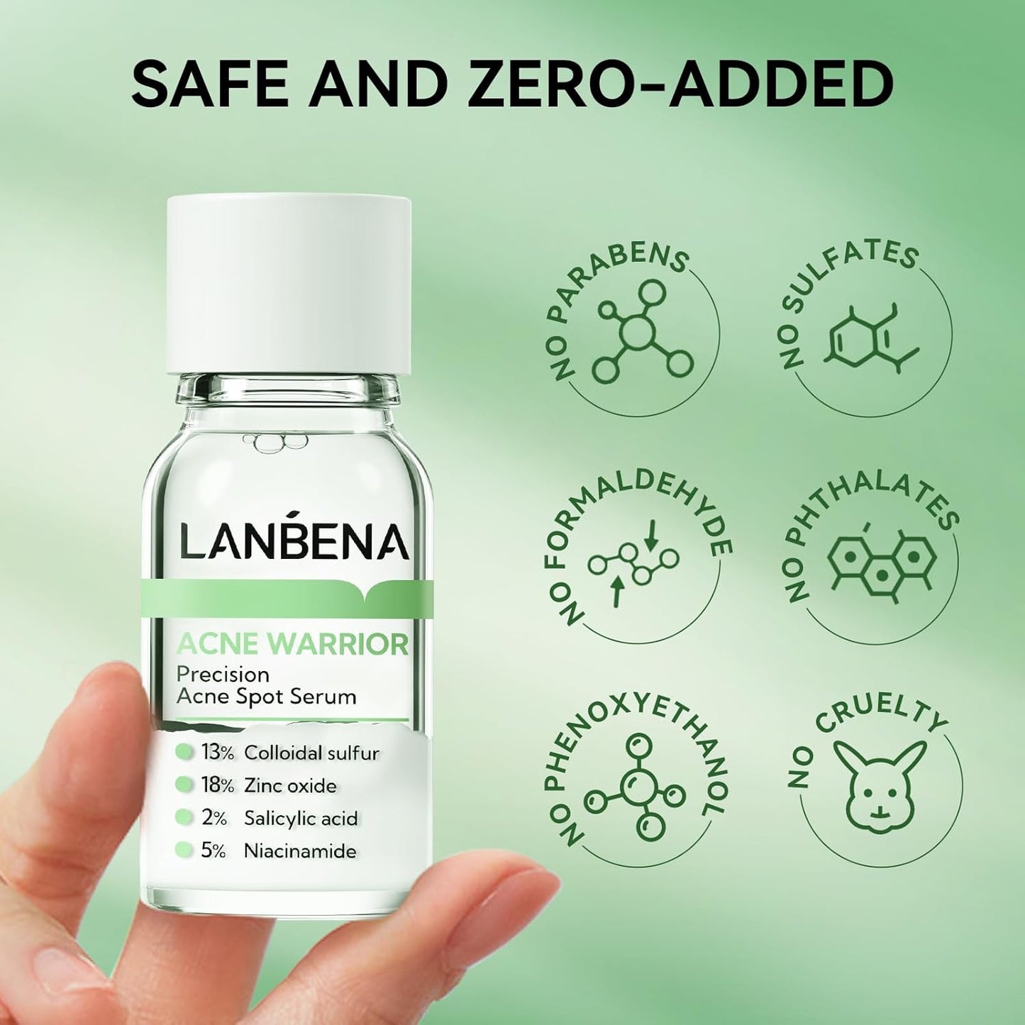 LANBENA Precision Acne Spot Serum, Acne Drying Lotion, Overnight Acne Treatment For Face, Dry Out Pimples, Blemishes, Zits And Clean Pores, 0.42 Fl Oz