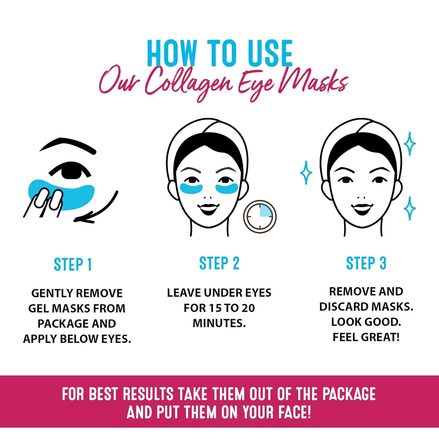 ToGoSpa Green Tea EYES, Dark Circle Warrior | Premium Clean Anti-Aging Gel Pads with Collagen, Hyaluronic Acid, Aloe Vera, Vitamins C & E, Taurine, and Green Tea Extract - 3 Pack