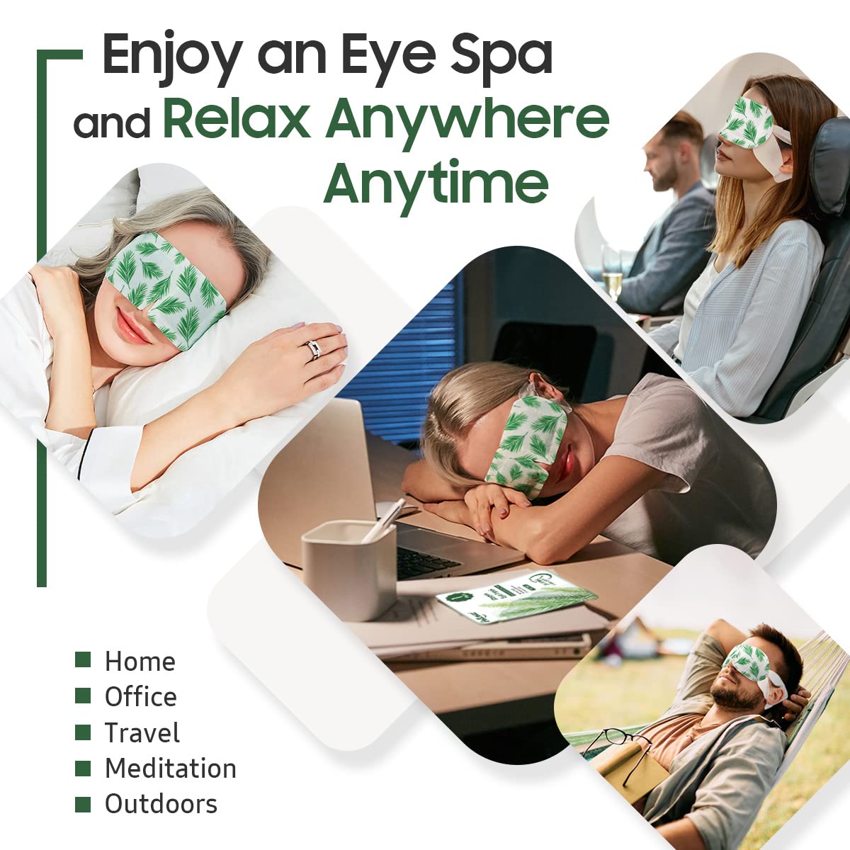 Steam Eye Mask, 10 Packs Heated Eye Mask, Self Heating Disposable SPA Warm Compress for Eyes Sleep Mask, Soothing Moist Heat Eye Masks, Travel Essentials & Relaxation Gifts (Tea Tree Scent)