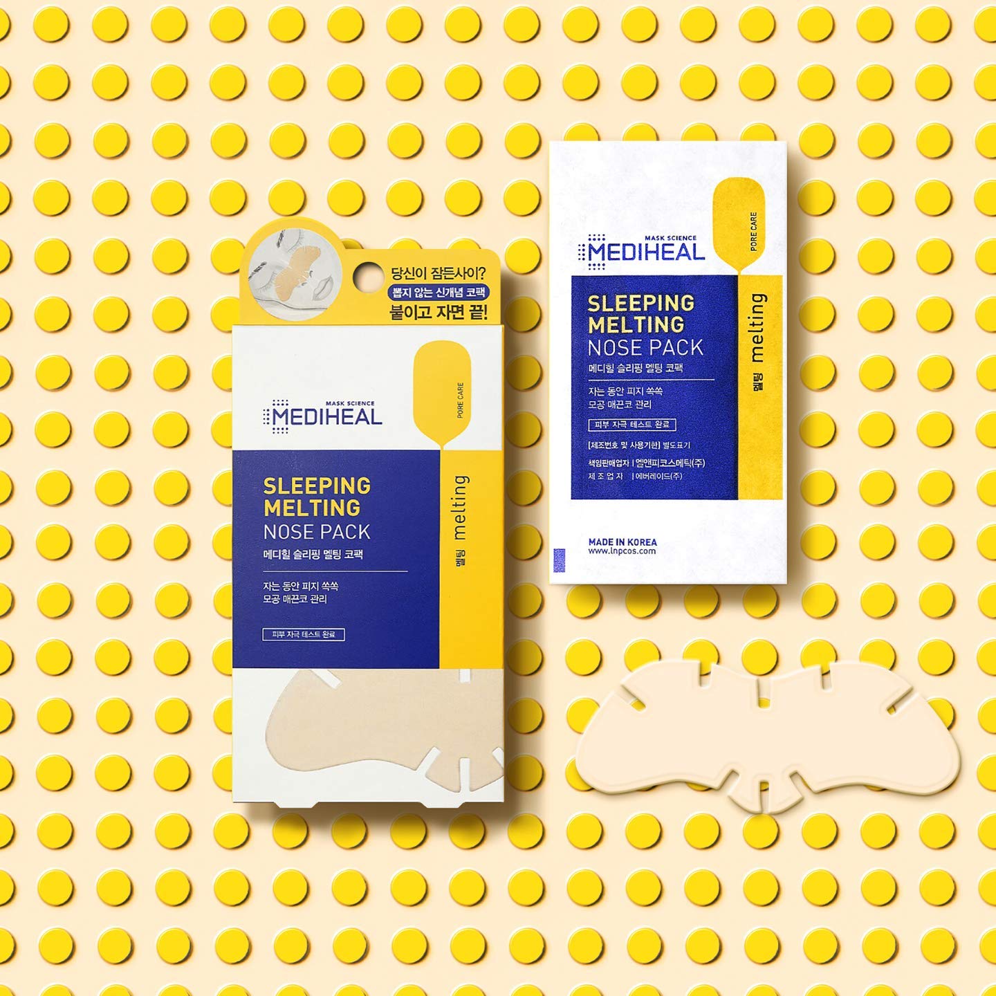 Mediheal Sleeping Melting Nose Pack 3ea 1 Pack - Non Irritating 1 Step Pore Care Overnight Mask Sheet, Removes Blackheads and Sebum, Pore Soothing & Tightening