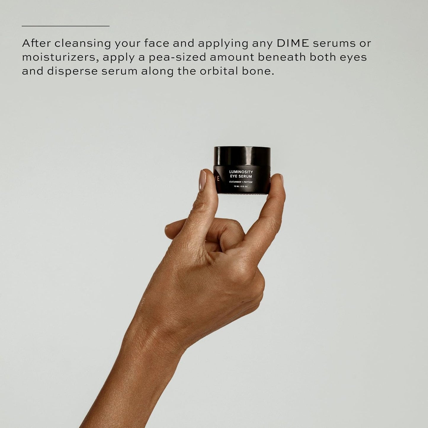 DIME Beauty Luminosity Eye Serum, Eye Cream for Dark Circles and Puffiness, Caffeine Eye Cream, Puffy Eyes Treatment, 0.5 oz / 15 mL