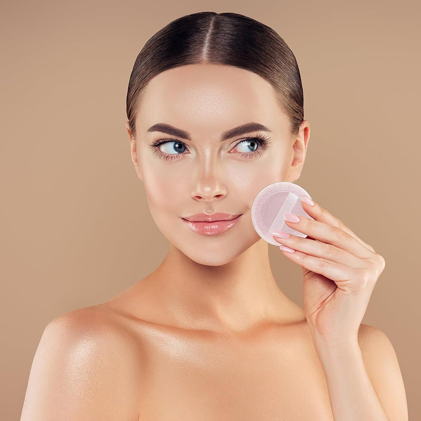 24Pcs Powder Puff Cotton Round Makeup Puff Pads with Strap Face Powder Puffs for Loose and Foundation Cosmetics Sponge Powder Puffs