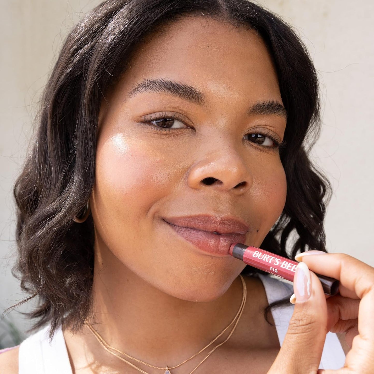 Burt's Bees Shimmer Lip Tint Set, Tinted Lip Balm Stick, Moisturizing for All Day Hydration with Natural Origin Glowy Pigmented Finish & Buildable Color, Caramel (4-Pack)