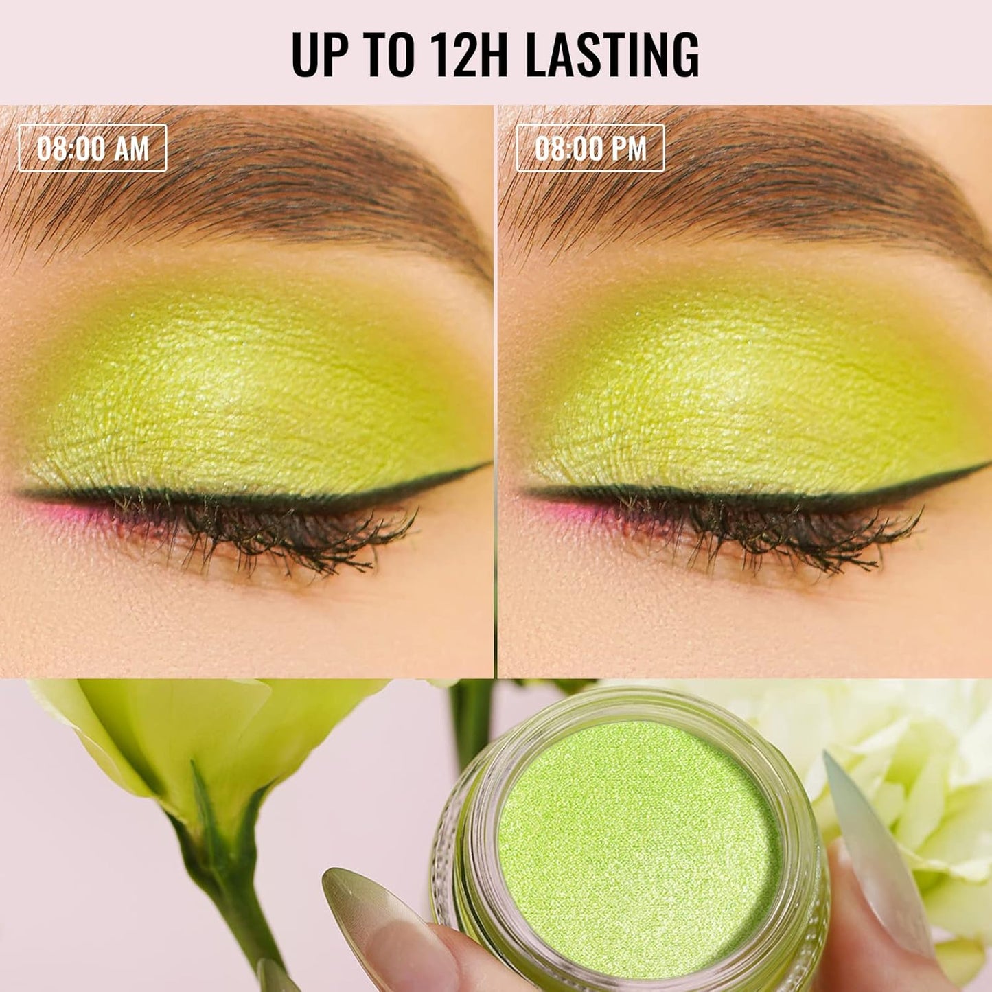 Oulac Pink Cream Eyeshadow also for Highlighter Large Capacity Highly Pigmented Eye Shadow Waterproof &Long Lasting with Moisturizing Formula 11