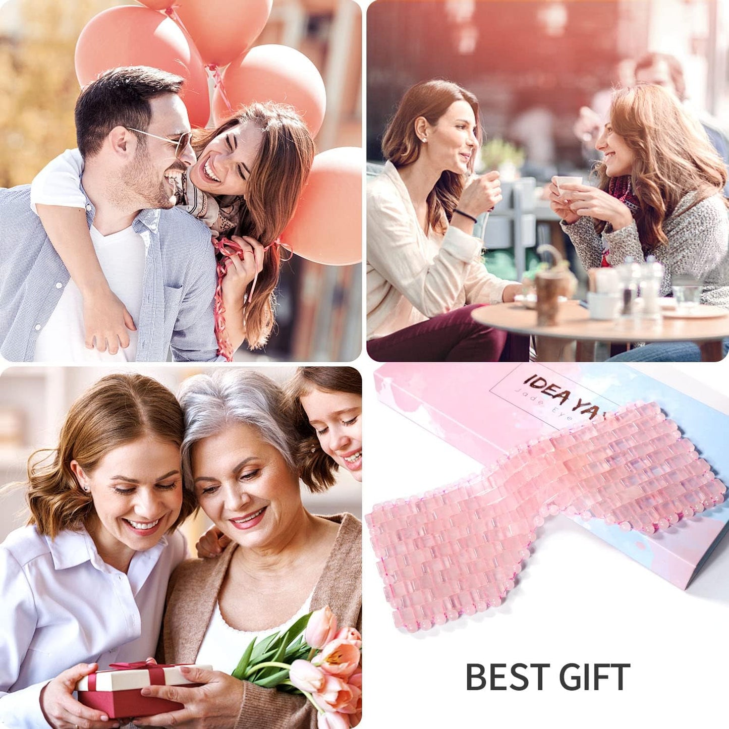 Jade Eye Mask Cooling Sleep Mask 100% All Natural Jade Stone Eye Mask for Hot & Cold Anti Aging Therapy, Headache and Migraine Relief Weighted Eye Mask