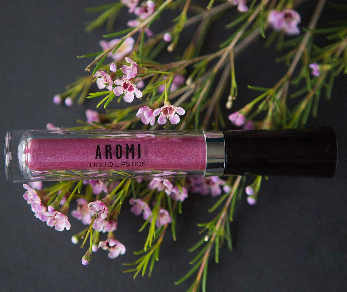 Aromi Sugared Mauve Metallic Liquid Lipstick, Purple Pink Lip Color with Shimmery Finish, Raspberry Mulberry Lipstick, Long-Lasting, Smudge Proof (Sugared Mauve)
