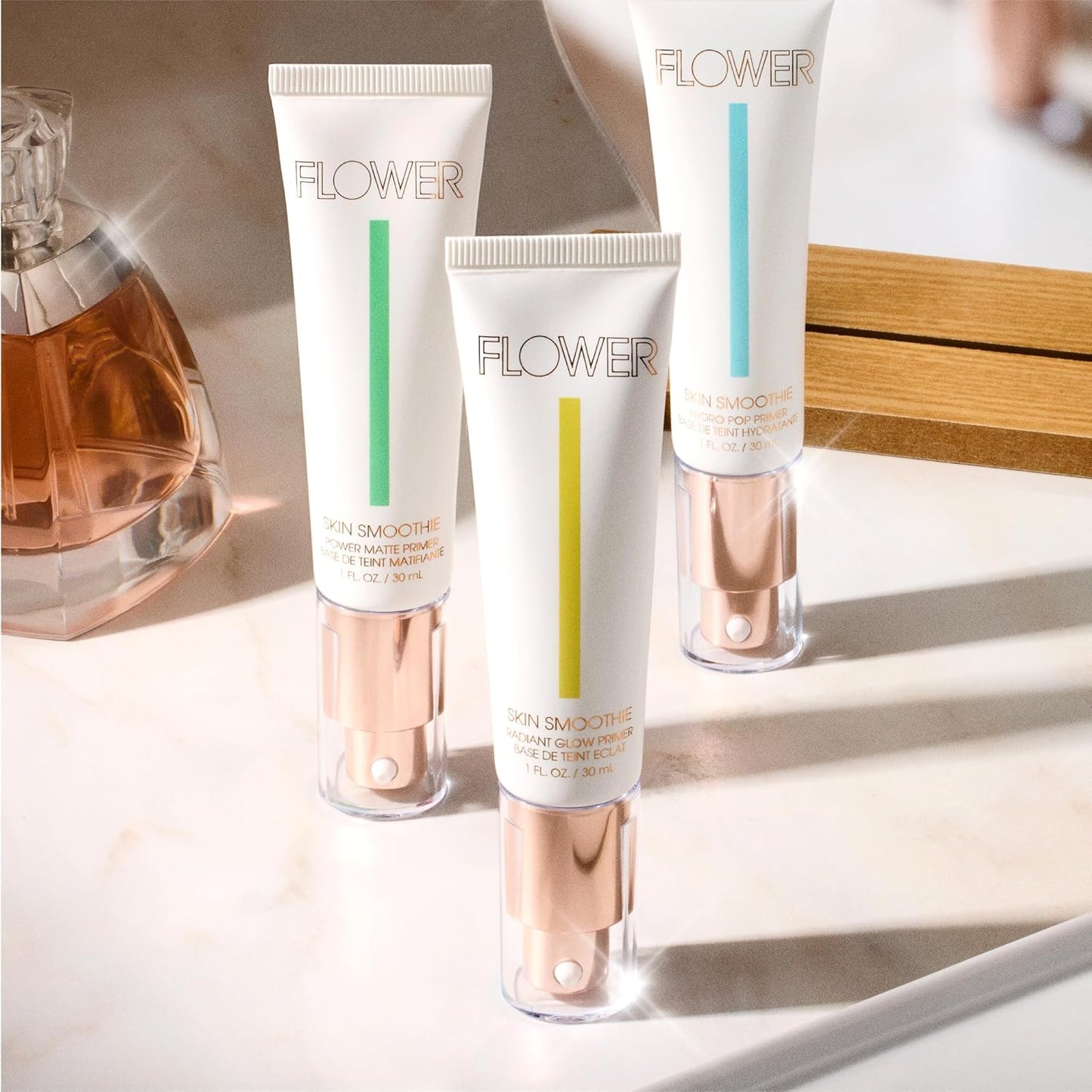 FLOWER BEAUTY By Drew Barrymore Skin Smoothie Power Matte Primer - Smoothes Skin + Mattifying Effect Blurs Pores + Blemishes - Absorbs Oil