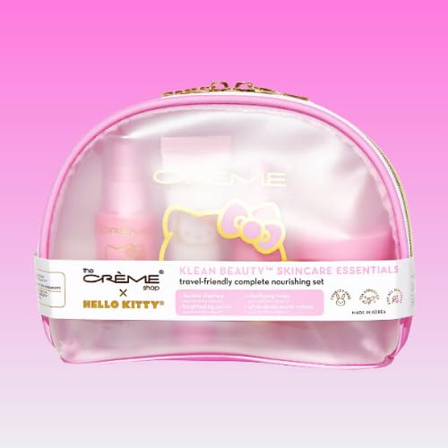 THE CRÈME SHOP X HELLO KITTY SKINCARE ESSENTIALS - KLEAN BEAUTY™ 4PC TRAVEL BAG SET