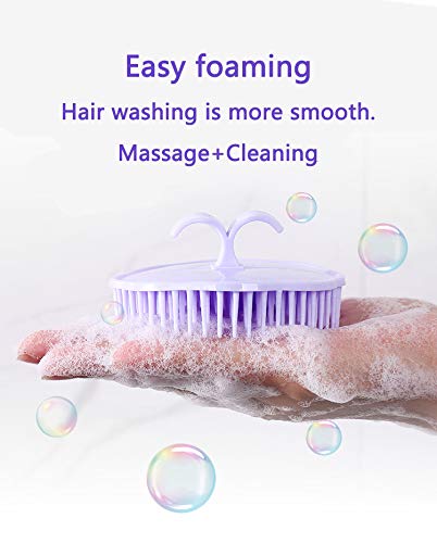 Hair Scalp Brush Dandruff Cleaning Brush Shower Scalp Shampoo Brush Scalp Massager Pack of 4 (Black and red)