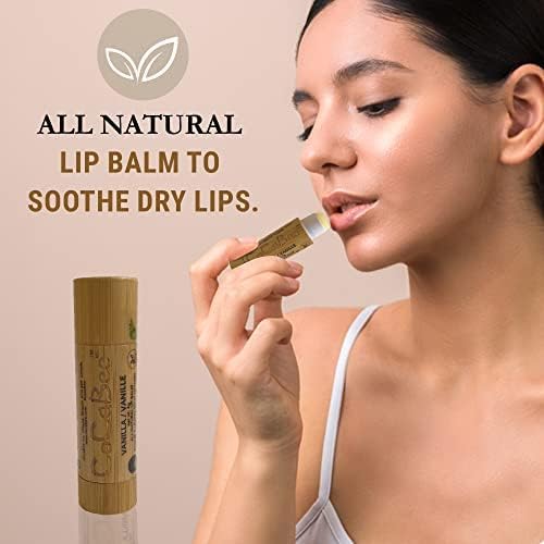 Chapstick Lip Balm Lip Moisturizer For Dry & Chapped Lips 100% Organic Lip Balm For Soft And Shiny Lips Cute And Portable Lip Care Balm for Kids and Women's With Bamboo Packaging (Peppermint)