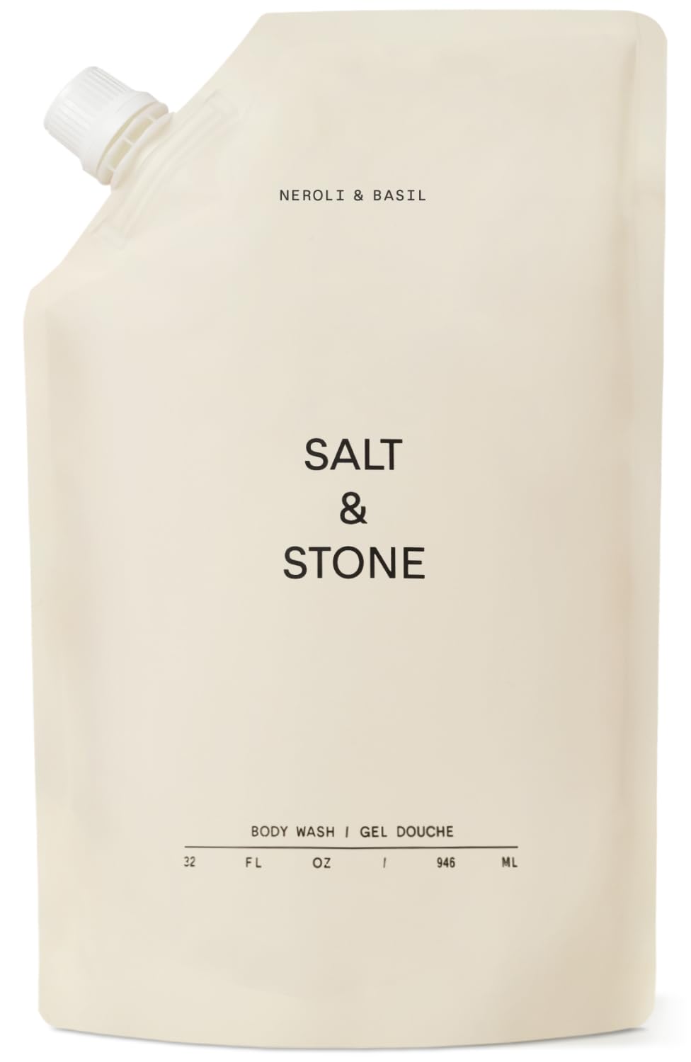 Salt & Stone Body Wash with Antioxidants for Deep Moisture | For Women & Men, Sulfate, Paraben, & Dye Free, Leaving Skin Soft and Hydrated (Neroli & Basil 32 fl oz)
