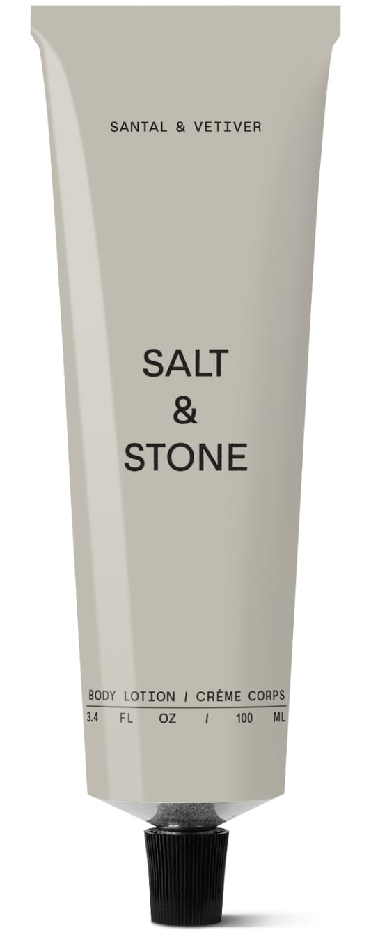 Salt & Stone Body Lotion for Women & Men | Hydrates, Nourishes & Softens Skin | Restores Dry Skin | Fast-Absorbing | Cruelty-Free & Vegan (100 ml) (Santal & Vetiver)