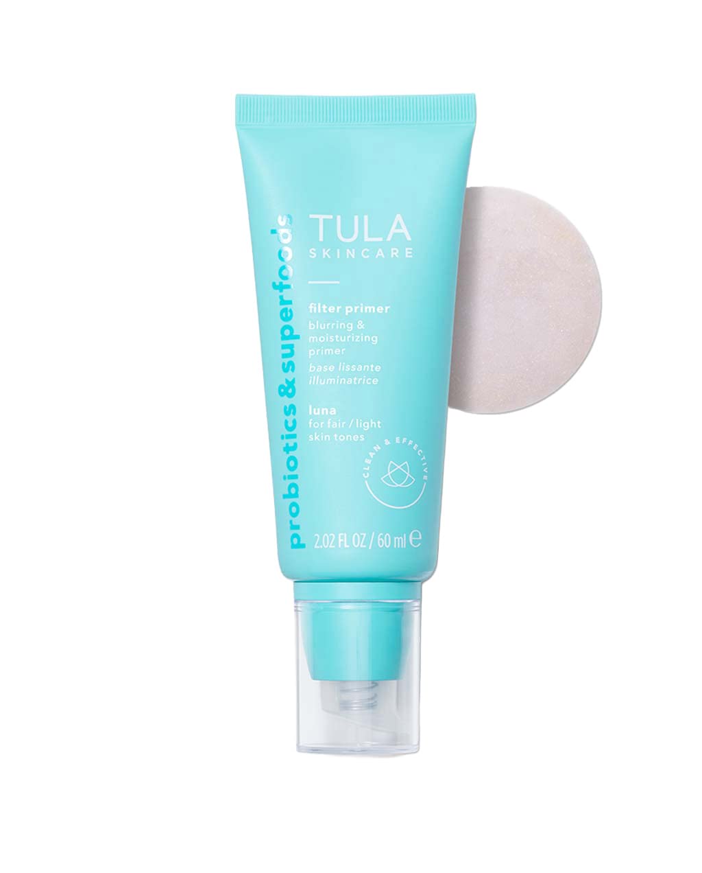 TULA Skin Care Face Filter Blurring and Moisturizing Primer - Supersize Luna, Evens the Appearance of Skin Tone & Redness, Hydrates & Improves Makeup Wear, 2.02fl oz