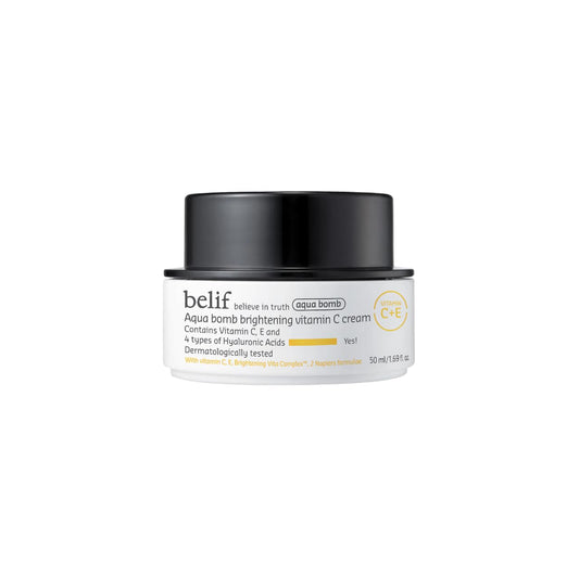 belif Aqua Bomb Vitamin C Face Cream Moisturizer, Infused with Hyaluronic Acid, Vitamin C & Vitamin E, Intense Hydration, For All Skin Types, Korean Skin Care
