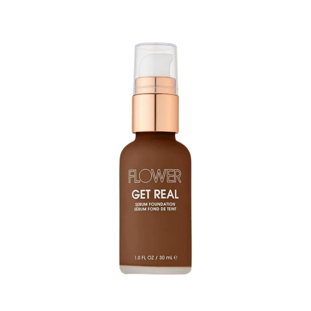 FLOWER Beauty Get Real Serum Foundation, Chocolate, 1.0 oz. (Pack of 1)