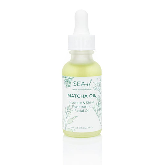 Sea-El Matcha Face Oil Skincare - Hydrating Glow Green Tea & Sea Kelp Facial Oil Blend - Calming & Deeply Penetrating Antioxidant-Rich Moisturizer for Women & Men, Vegan, All Skin Types - 1 Fl Oz