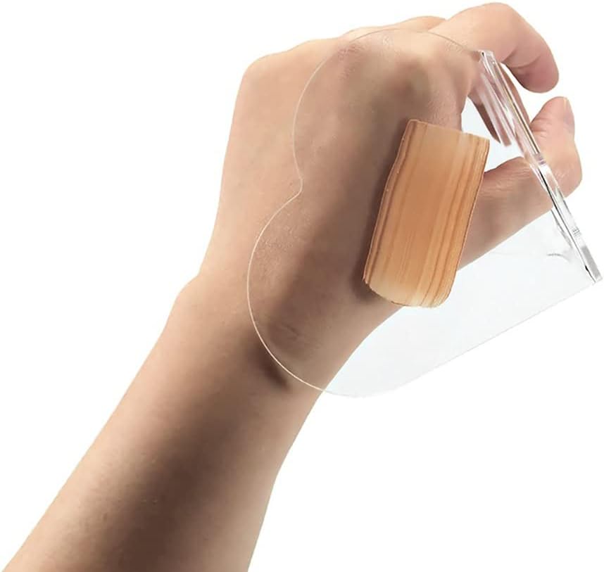 2 Pcs Clear Acrylic Nail Art Palettes Heart Shaped Nail Painting Plate Makeup Hand Palette Professional Cosmetic Mixing Palette for Beauty Salon