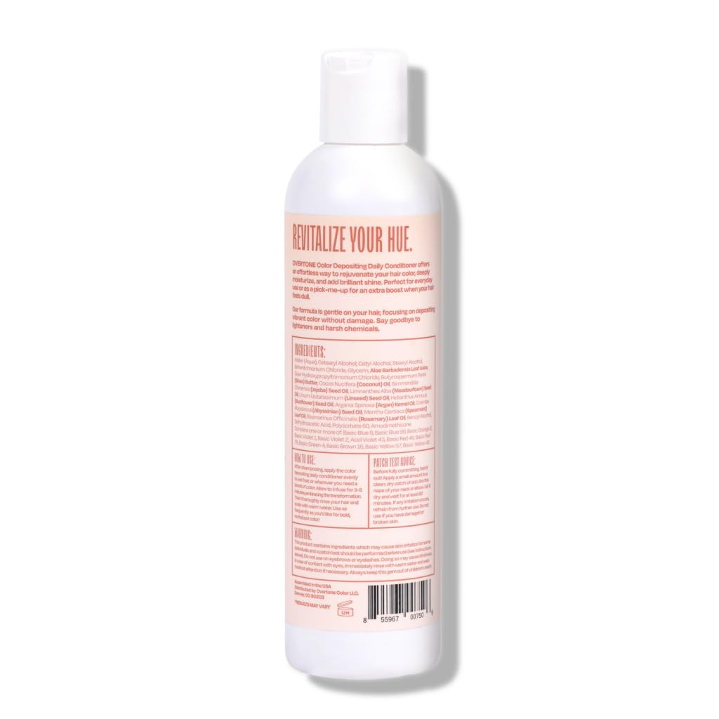 Overtone Daily Color Depositing Conditioner: 8oz Temporary Coloring Conditioner w/Shea Butter & Coconut Oil, Refresh Color & Prevent Fading, Vegan & Cruelty-Free, Rose Gold is Desert Rose