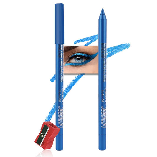 Kaely Gel Eyeliner Pencil for Women, Deep Sea Blue Eye Liner Waterproof Smudge Proof with Sharpener, Waterline Eye Makeup Liners, delineador de ojos contra el agua, Vegan & Cruelty-Free, 08