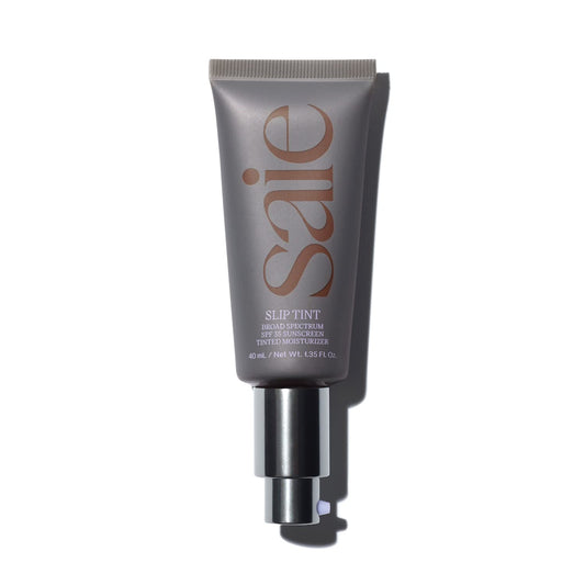 Saie Slip Tint SPF 35 Tinted Moisturizer - Light Coverage Moisturizer + Broad Spectrum Zinc Oxide Sunscreen with Hydrating Hyaluronic Acid - Shade Ten (1.35 oz)