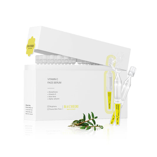 Vitamin C Face Serum with Glutathione, Hyaluronic Acid & Aloe Vera – Lightweight Brightening & Hydrating Ampoule for Daily Skincare, Dark Spots, Sensitive Skin Friendly - (1.0 ml)*30 Vials