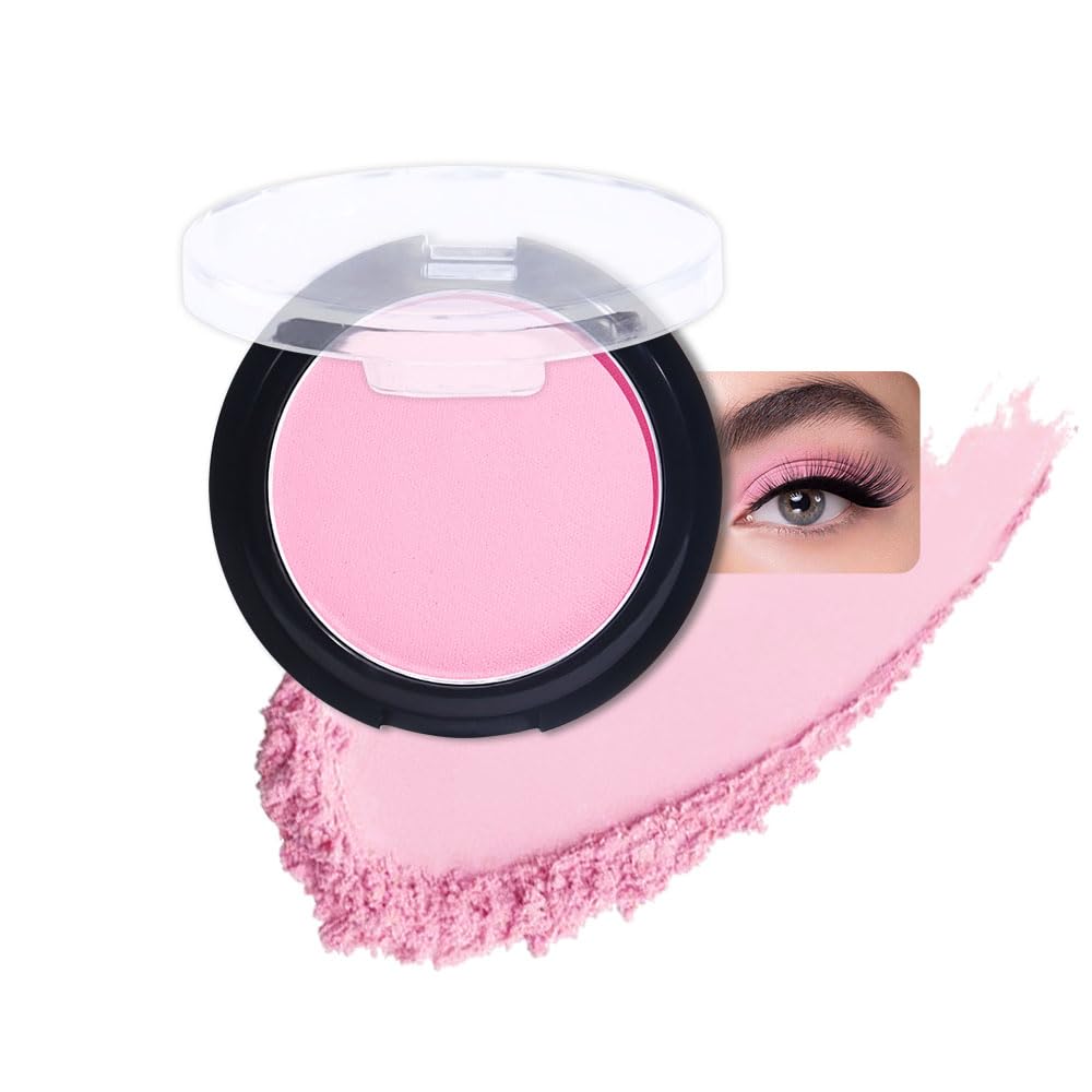 Monochrome Matte Eye Shadow Palette,Peach Pink Neutral Nude Matte Pressed Powder Single Eyeshadow,Natural Long Lasting Naturing-Looking Eyeshadow,Talc,Paraben Vegan & Cruelty Free