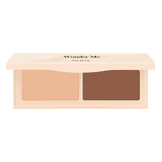 Pupa Milano Wonder Me Natural Sculpt, 002, 0.282 oz - Double Face Contour Palette - Perfecting and Contouring Face Powder - Blendable Face Makeup