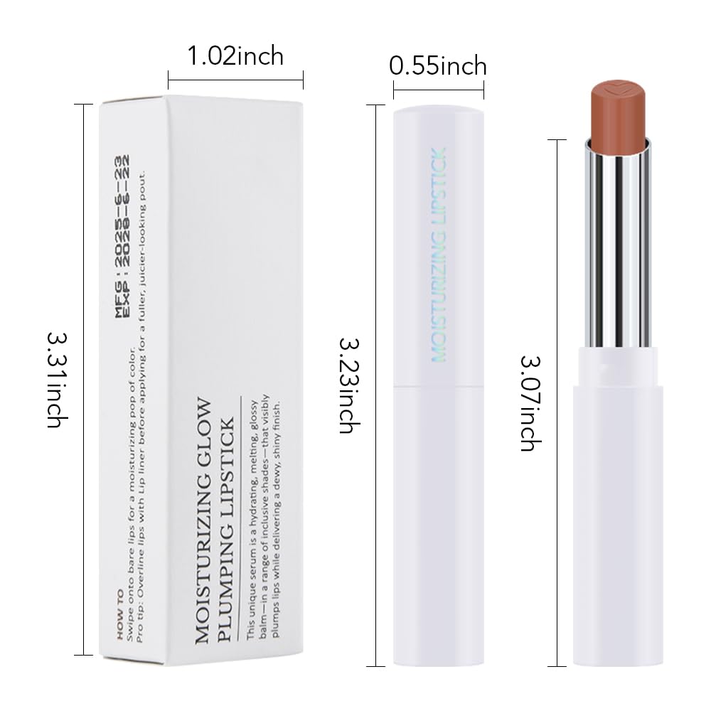 1Pcs Tinted Lip Balm Moisturizing Lipstick – Waterproof Hydrating Matte Lip Balm for Women, Creamy Natural Color Stain for Dry Lips,Soft Matte Finish with Subtle Scent (#02 Cinnamon Nude Brown)