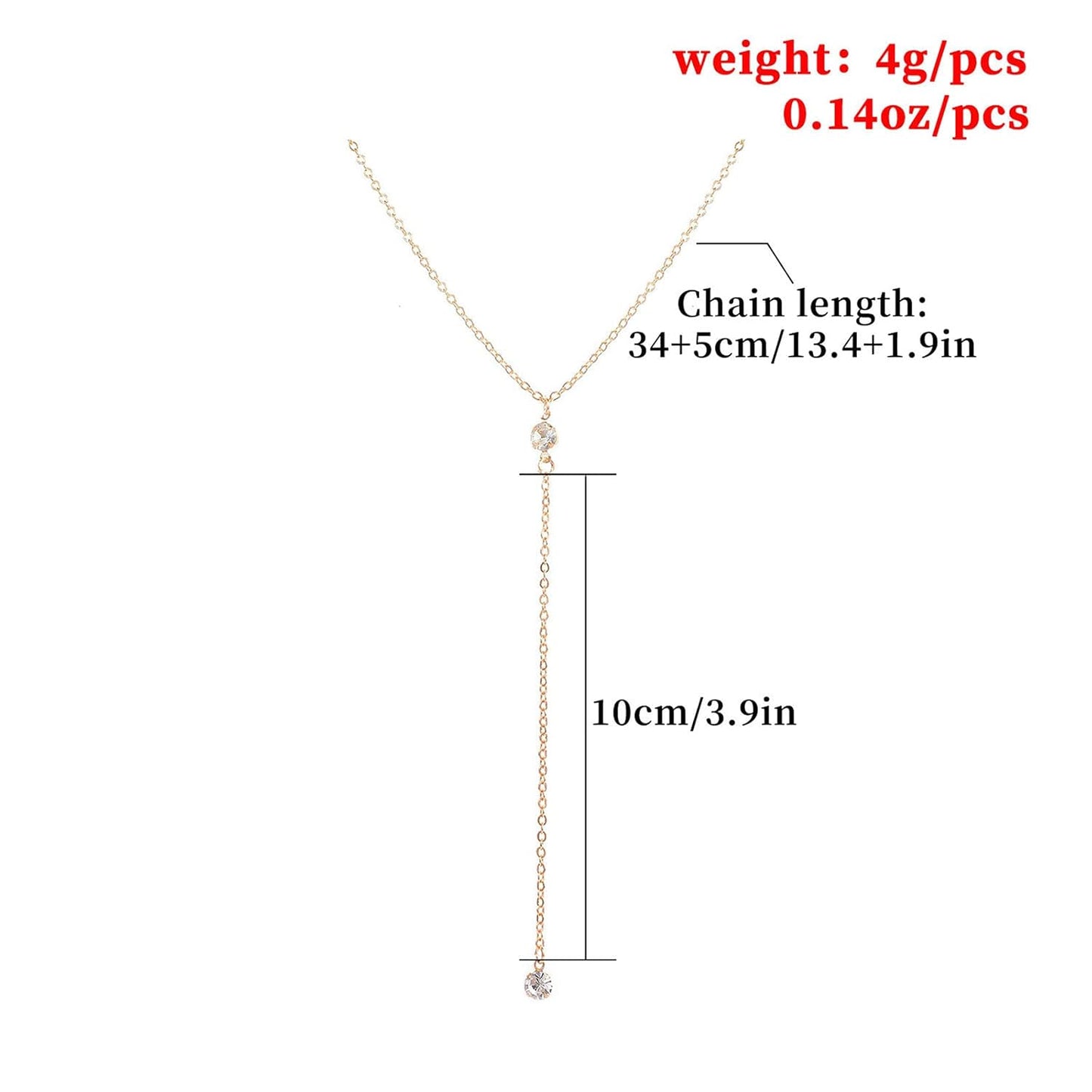 Boho Crystal Y Drop Necklace Choker Gold Long Y Necklace Chain Minimalist Cz Lariat Necklace Classic Simple Y Lariat Necklace Jewelry for Women and Girls Gifts