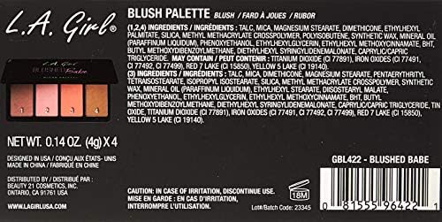 L.A. Girl Fanatic Blush Palette, Blushed Babe Pinks, 1 oz