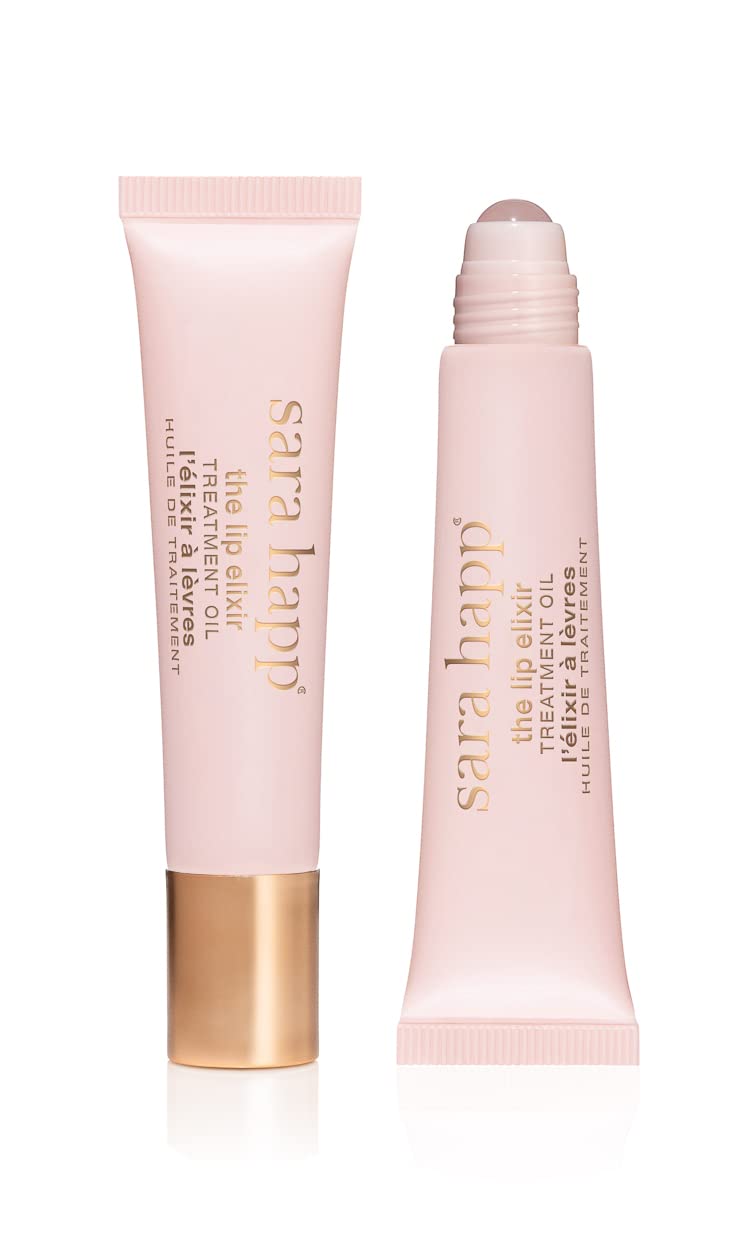 Sara Happ The Lip Elixir: Hydrating Lip Treatment Oil for Lips: Refine Fine Lines & Reduce Signs of Aging, Rejuvenating, Moisturizing with Jojoba Oil & Hyaluronic Acid, 0.45 oz.
